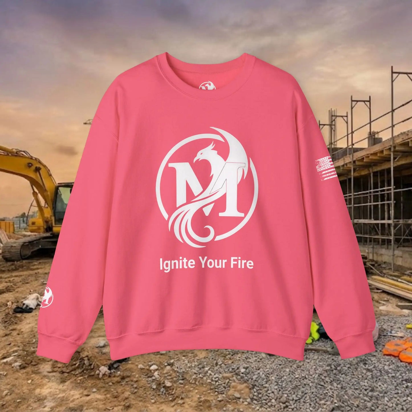 Custom Workwear Crewneck Sweatshirt – Center Chest Logo & Name (Gildan Heavy Blend)