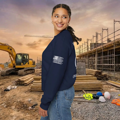 Custom Workwear Crewneck Sweatshirt – Center Chest Logo & Name (Gildan Heavy Blend)