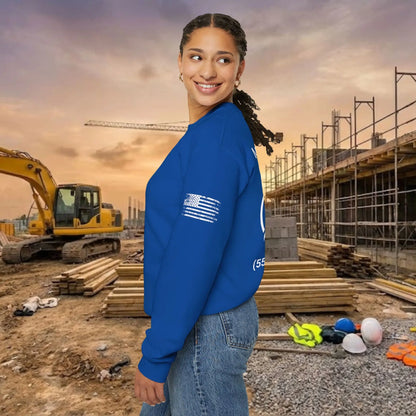 Custom Workwear Crewneck Sweatshirt – Center Chest Logo & Name (Gildan Heavy Blend)