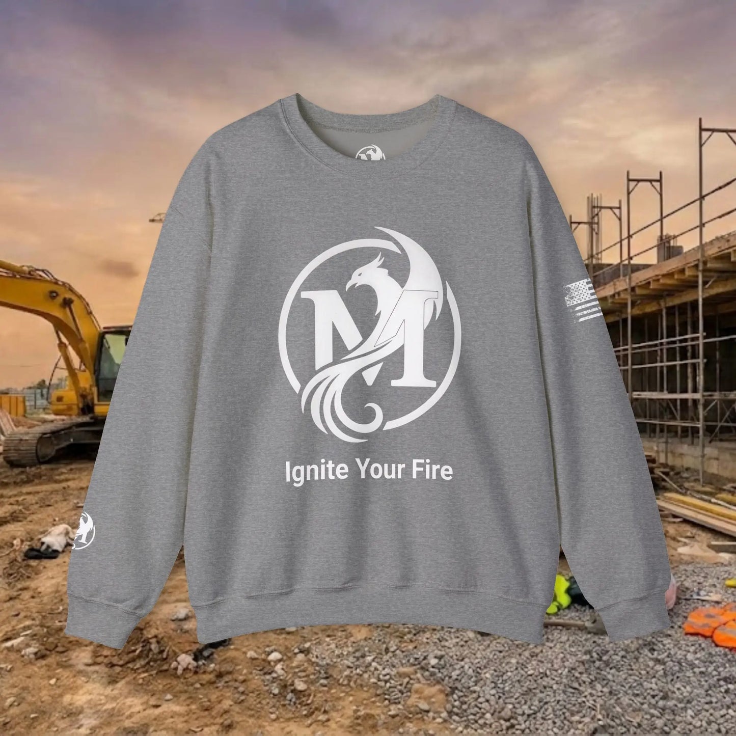 Custom Workwear Crewneck Sweatshirt – Center Chest Logo & Name (Gildan Heavy Blend)