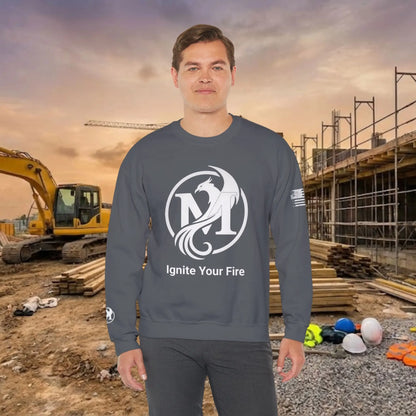 Custom Workwear Crewneck Sweatshirt – Center Chest Logo & Name (Gildan Heavy Blend)