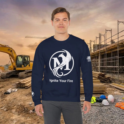 Custom Workwear Crewneck Sweatshirt – Center Chest Logo & Name (Gildan Heavy Blend)