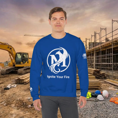 Custom Workwear Crewneck Sweatshirt – Center Chest Logo & Name (Gildan Heavy Blend)