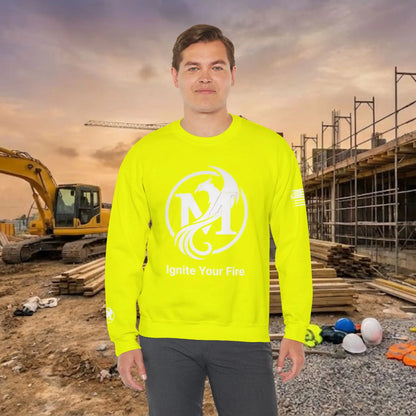 Custom Workwear Crewneck Sweatshirt – Center Chest Logo & Name (Gildan Heavy Blend)