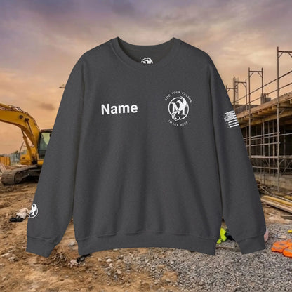 Custom Workwear Crewneck Sweatshirt – Left Chest Logo & Name (Gildan Heavy Blend)