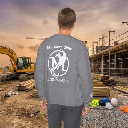 Custom Workwear Crewneck Sweatshirt – Left Chest Logo & Name (Gildan Heavy Blend)