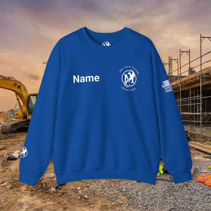 Custom Workwear Crewneck Sweatshirt – Left Chest Logo & Name (Gildan Heavy Blend)
