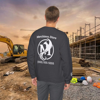 Custom Workwear Crewneck Sweatshirt – Left Chest Logo & Name (Gildan Heavy Blend)