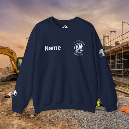 Custom Workwear Crewneck Sweatshirt – Left Chest Logo & Name (Gildan Heavy Blend)