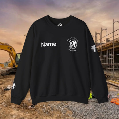 Custom Workwear Crewneck Sweatshirt – Left Chest Logo & Name (Gildan Heavy Blend)