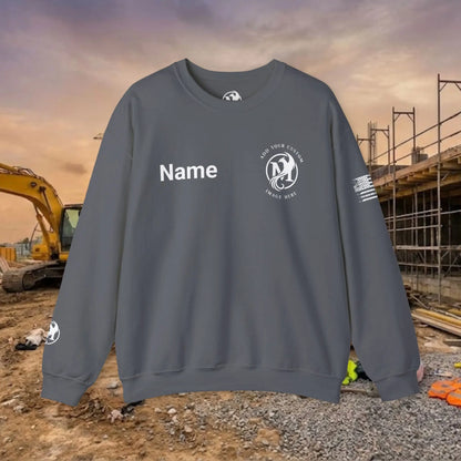 Custom Workwear Crewneck Sweatshirt – Left Chest Logo & Name (Gildan Heavy Blend)