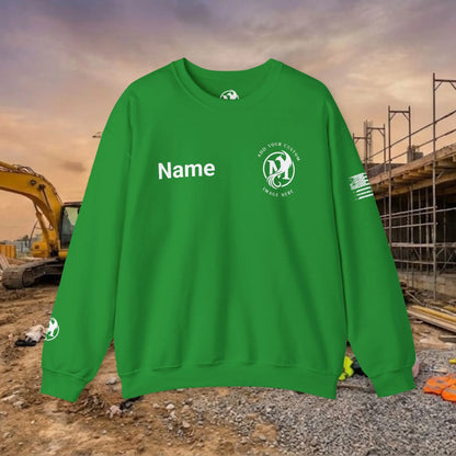 Custom Workwear Crewneck Sweatshirt – Left Chest Logo & Name (Gildan Heavy Blend)