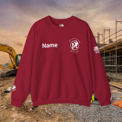 Custom Workwear Crewneck Sweatshirt – Left Chest Logo & Name (Gildan Heavy Blend)