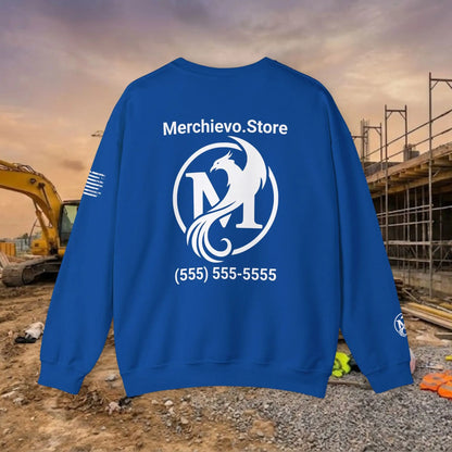 Custom Workwear Crewneck Sweatshirt – Left Chest Logo & Name (Gildan Heavy Blend)