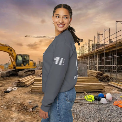 Custom Workwear Crewneck Sweatshirt – Left Chest Logo & Name (Gildan Heavy Blend)