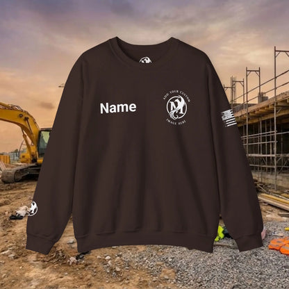 Custom Workwear Crewneck Sweatshirt – Left Chest Logo & Name (Gildan Heavy Blend)