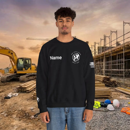Custom Workwear Crewneck Sweatshirt – Left Chest Logo & Name (Gildan Heavy Blend)