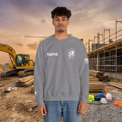 Custom Workwear Crewneck Sweatshirt – Left Chest Logo & Name (Gildan Heavy Blend)