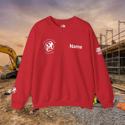 Custom Workwear Crewneck Sweatshirt – Right Chest Logo & Name (Gildan Heavy Blend)