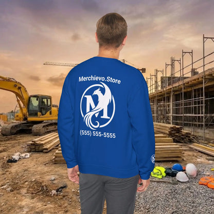 Custom Workwear Crewneck Sweatshirt – Right Chest Logo & Name (Gildan Heavy Blend)