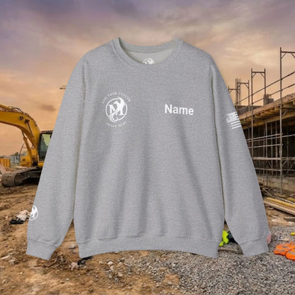Custom Workwear Crewneck Sweatshirt – Right Chest Logo & Name (Gildan Heavy Blend)