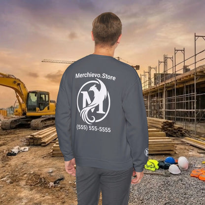 Custom Workwear Crewneck Sweatshirt – Right Chest Logo & Name (Gildan Heavy Blend)