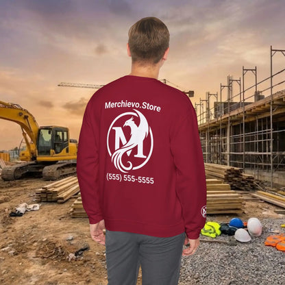 Custom Workwear Crewneck Sweatshirt – Right Chest Logo & Name (Gildan Heavy Blend)
