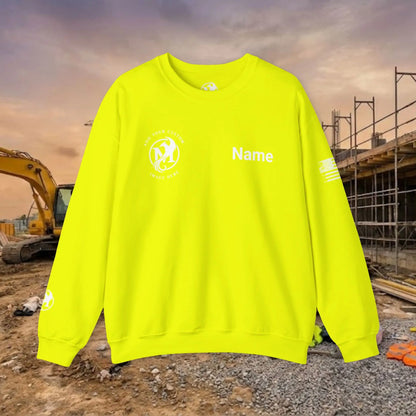 Custom Workwear Crewneck Sweatshirt – Right Chest Logo & Name (Gildan Heavy Blend)