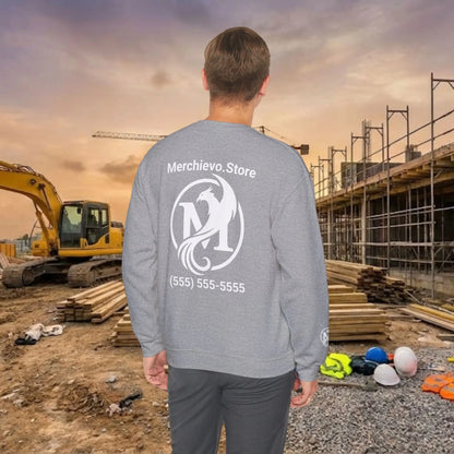 Custom Workwear Crewneck Sweatshirt – Right Chest Logo & Name (Gildan Heavy Blend)