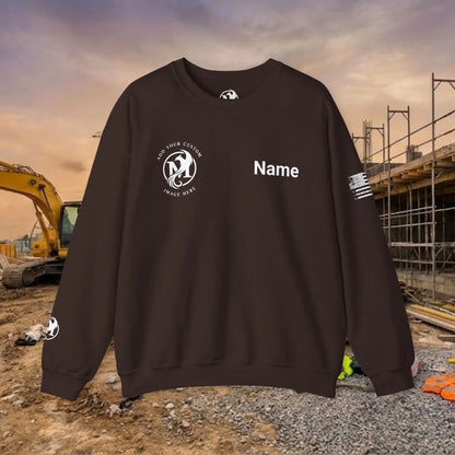 Custom Workwear Crewneck Sweatshirt – Right Chest Logo & Name (Gildan Heavy Blend)