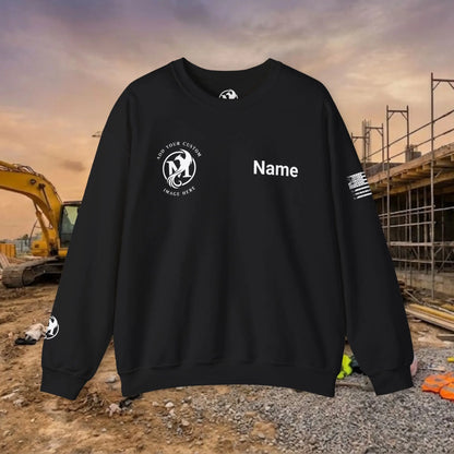 Custom Workwear Crewneck Sweatshirt – Right Chest Logo & Name (Gildan Heavy Blend)