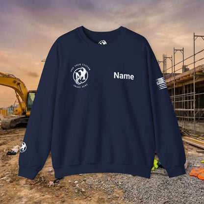 Custom Workwear Crewneck Sweatshirt – Right Chest Logo & Name (Gildan Heavy Blend)