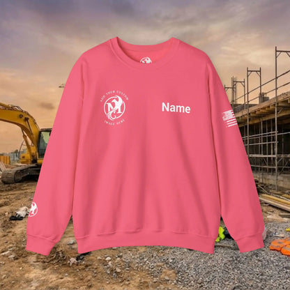 Custom Workwear Crewneck Sweatshirt – Right Chest Logo & Name (Gildan Heavy Blend)