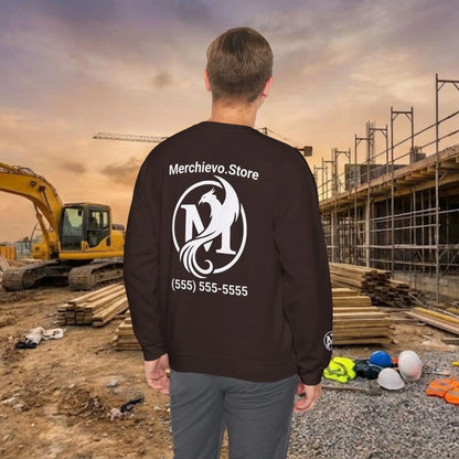 Custom Workwear Crewneck Sweatshirt – Right Chest Logo & Name (Gildan Heavy Blend)