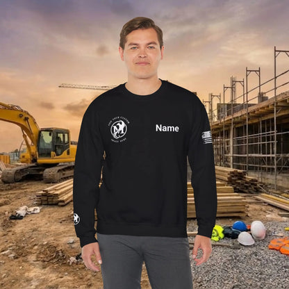 Custom Workwear Crewneck Sweatshirt – Right Chest Logo & Name (Gildan Heavy Blend)