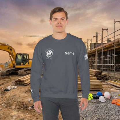 Custom Workwear Crewneck Sweatshirt – Right Chest Logo & Name (Gildan Heavy Blend)