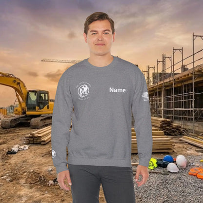 Custom Workwear Crewneck Sweatshirt – Right Chest Logo & Name (Gildan Heavy Blend)