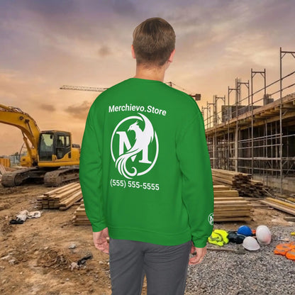 Custom Workwear Crewneck Sweatshirt – Right Chest Logo & Name (Gildan Heavy Blend)