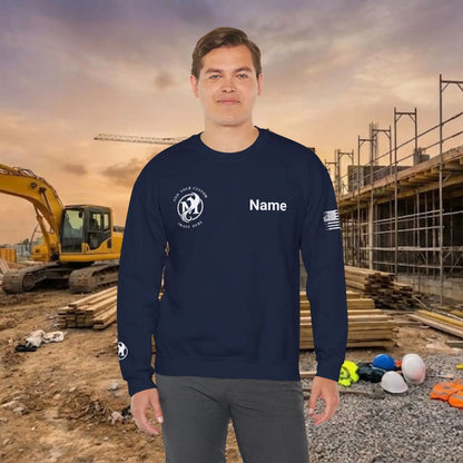 Custom Workwear Crewneck Sweatshirt – Right Chest Logo & Name (Gildan Heavy Blend)
