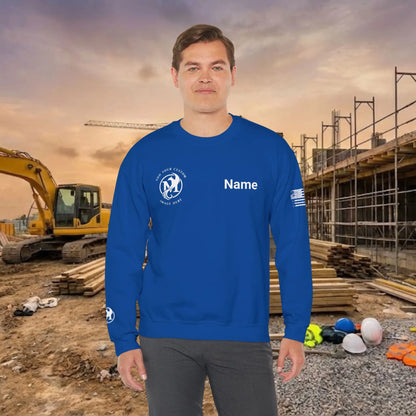Custom Workwear Crewneck Sweatshirt – Right Chest Logo & Name (Gildan Heavy Blend)