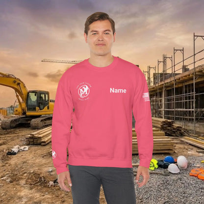 Custom Workwear Crewneck Sweatshirt – Right Chest Logo & Name (Gildan Heavy Blend)