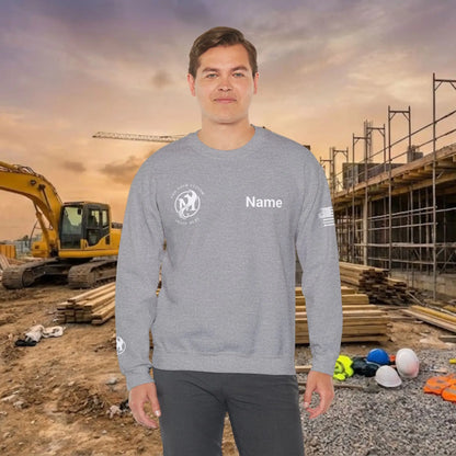 Custom Workwear Crewneck Sweatshirt – Right Chest Logo & Name (Gildan Heavy Blend)