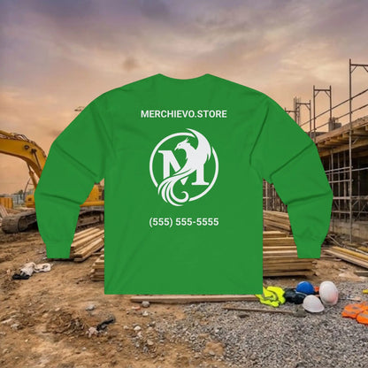 Custom Workwear Long Sleeve T-Shirt - Left Chest Logo & Crew Name (Ultra Cotton)