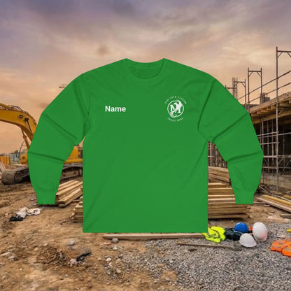Custom Workwear Long Sleeve T-Shirt - Left Chest Logo & Crew Name (Ultra Cotton)