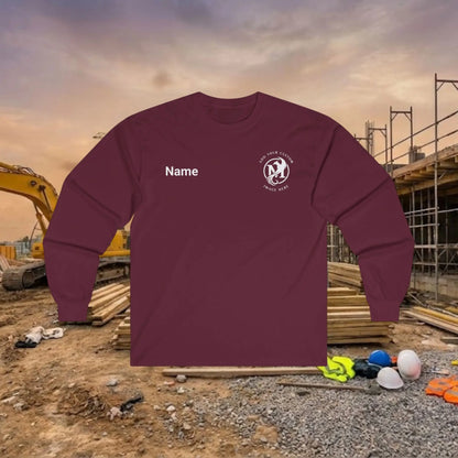 Custom Workwear Long Sleeve T-Shirt - Left Chest Logo & Crew Name (Ultra Cotton)