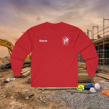 Custom Workwear Long Sleeve T-Shirt - Left Chest Logo & Crew Name (Ultra Cotton)
