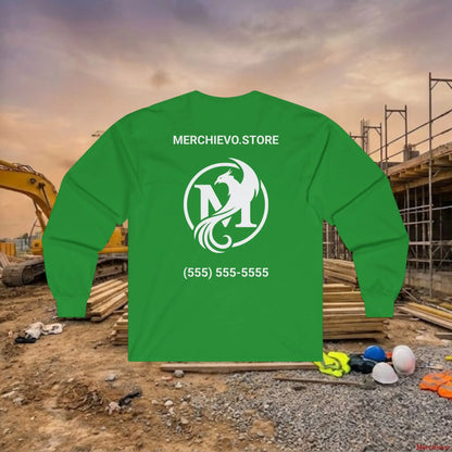 Custom Workwear Long Sleeve T-Shirt - Right Chest Logo & Crew Name (Ultra Cotton) Long-sleeve