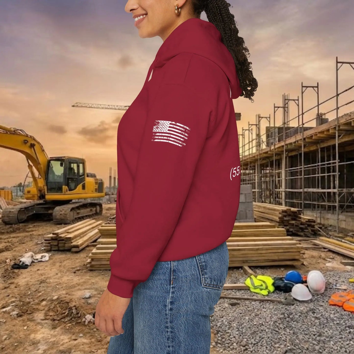 Custom Workwear Pull Over Hoodie – Center Chest Company Logo & Name (Gildan Heavy Blend)