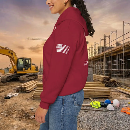 Custom Workwear Pull Over Hoodie – Center Chest Company Logo & Name (Gildan Heavy Blend)