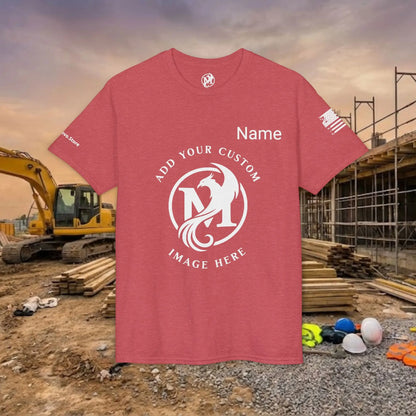 Custom Workwear T-Shirt – Center Chest Upload Your Logo & Text (DryBlend)